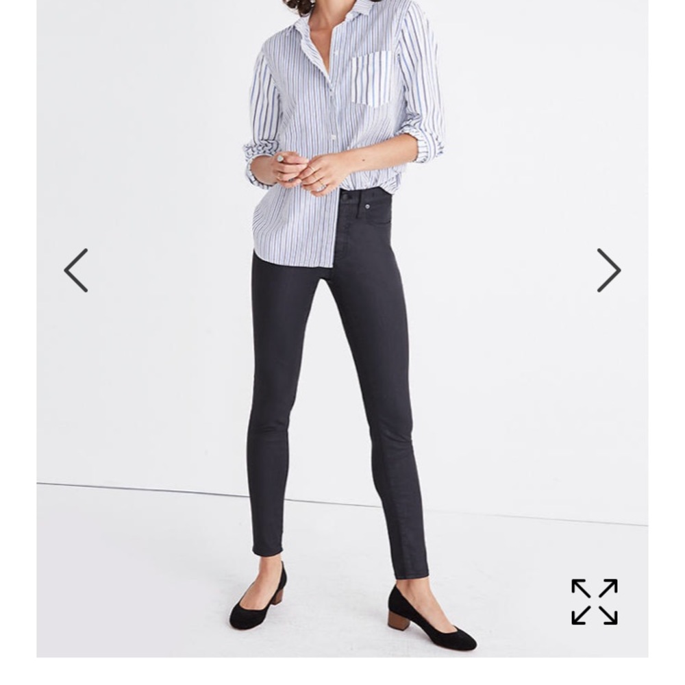 Madewell 9” high rise Skinny black coated  👖 24